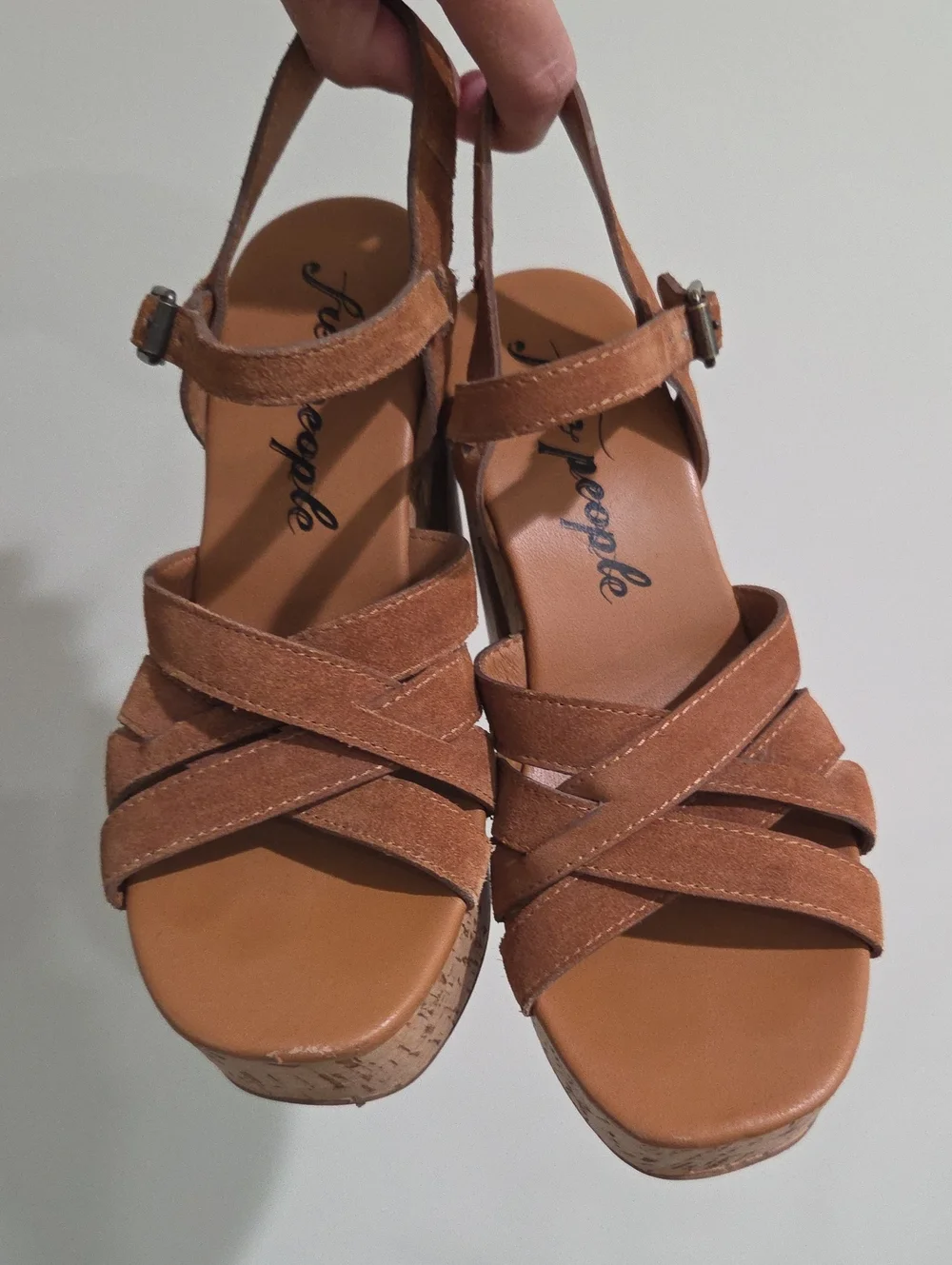Free People Lisbon MJ Platform in Brandy Suede Size 7 37.5 EUC